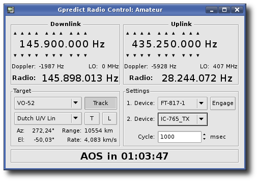 Gpredict radio control interface